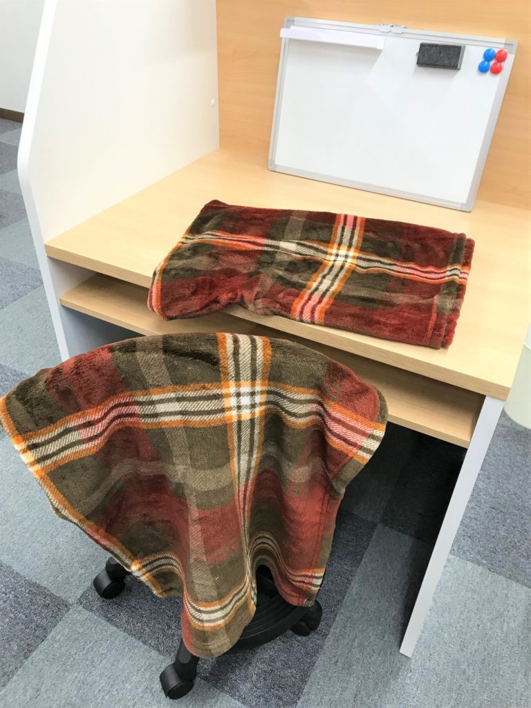 ひざかけを用意しました T S ティーズ 学習塾 いわき市自由ケ丘の個別指導塾